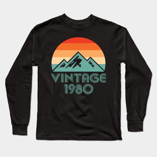 Vintage 1980 Made in 1980 40th birthday 40 years old Gift Long Sleeve T-Shirt by Printofi.com